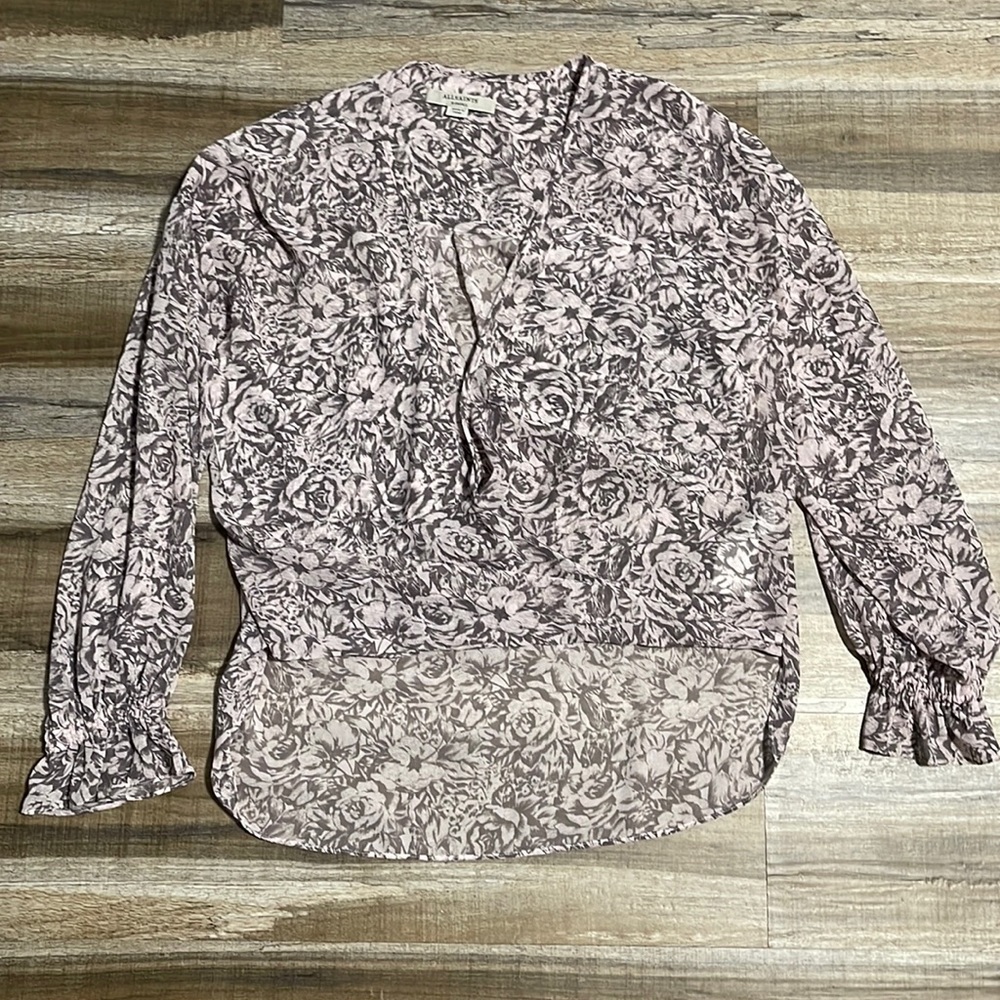 All Saints Womens Long Sleeve Blouse